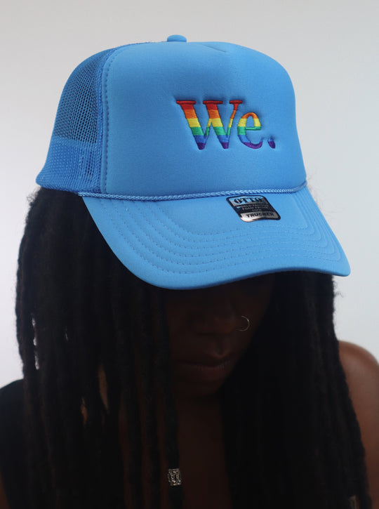 We. Blue Rainbow Hat